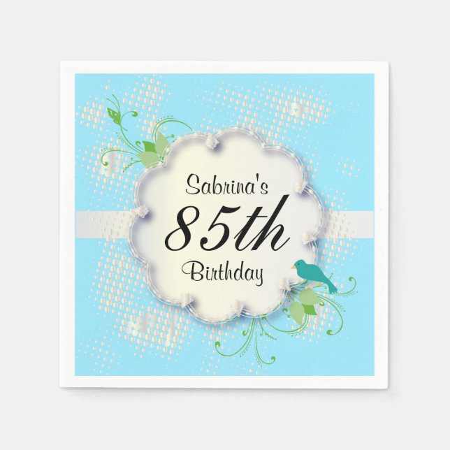 85th Birthday Party | DIY Text Paper Napkins (Front)