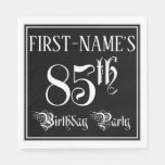 [ Thumbnail: 85th Birthday Party — Fancy Script + Custom Name Napkins ]