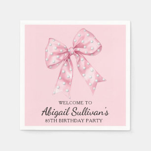 85TH Birthday Party Golf Theme Pink Bow Golf Ball Napkins