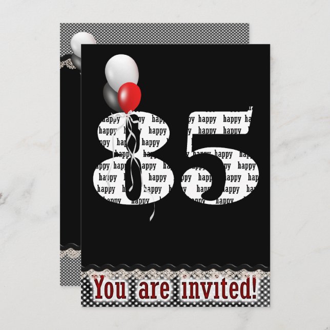 85th Birthday Party Invitation (Front/Back)