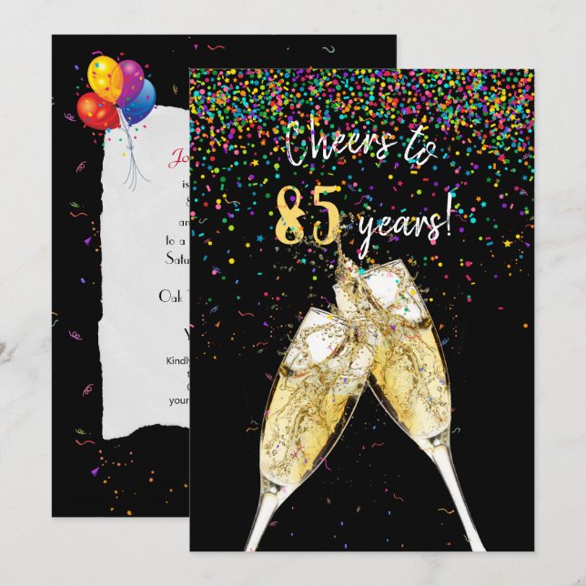 85th Birthday party Invitation (Front/Back)
