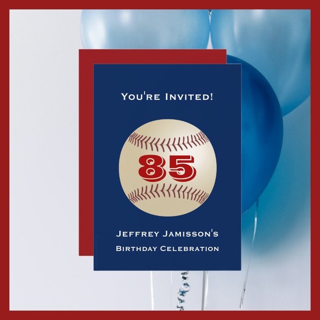 85th Birthday Party Invitation Baseball (Creator Uploaded)