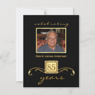 85th Birthday Party Invitations - Formal Monogram