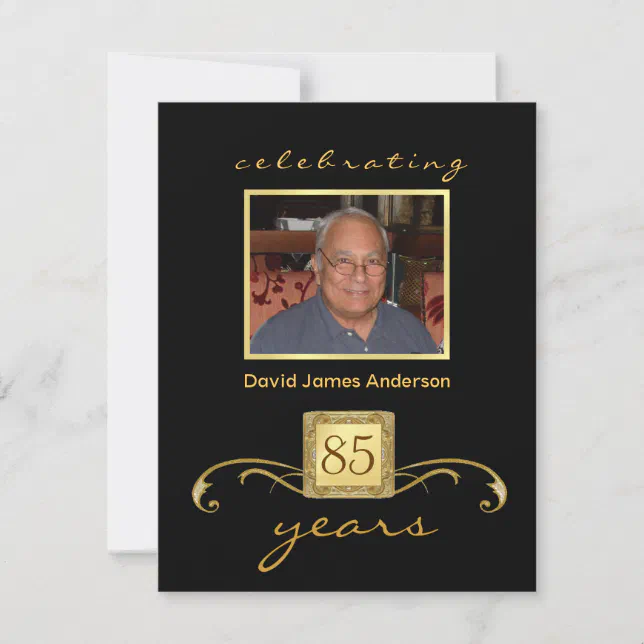 85th Birthday Party Invitations - Formal Monogram | Zazzle