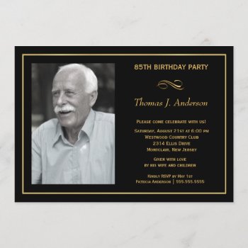 85th Birthday Party Invitations - With Your Photo by SquirrelHugger at Zazzle