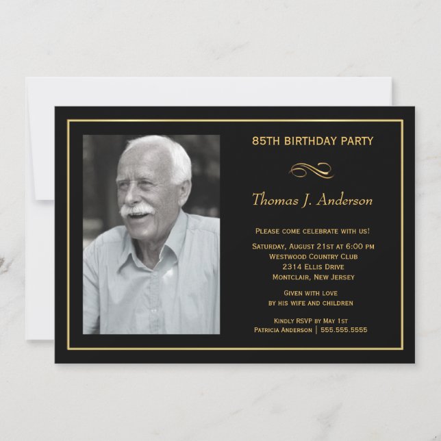 85th Birthday Party Invitations - with your photo (Front)