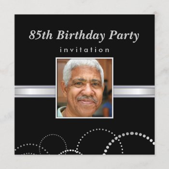 85th Birthday Party - Mens Photo Invitations by SquirrelHugger at Zazzle