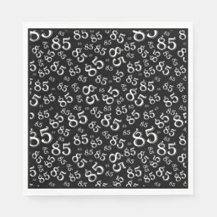 85th Birthday Party Number Pattern Black/White Napkins