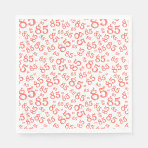 85th Birthday Party Number Pattern Coral/White Napkins