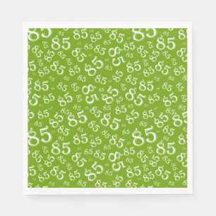 85th Birthday Party Number Pattern Green/White Napkins