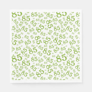 85th Birthday Party Number Pattern Green/White Napkins