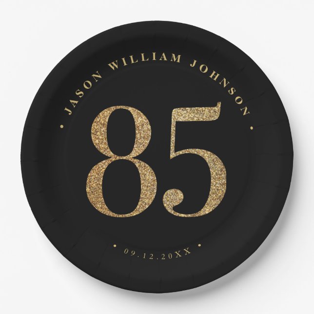 85th Birthday Party Paper Plates (Front)