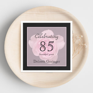 85th Birthday Party Rose Paper Napkins