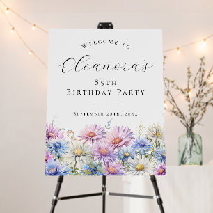 85th Birthday Party September Birth Flower Welcome Foam Board