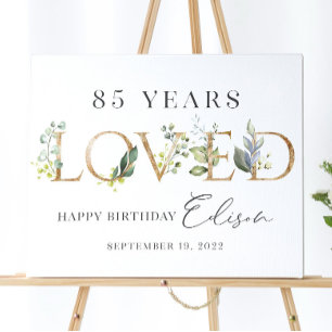 85th Birthday Party Welcome Sign - 85 Years Loved 