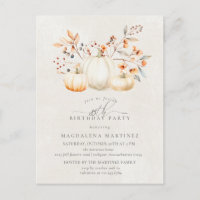 85th Birthday Party White Pumpkin Fall Leaves