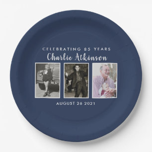 85th birthday photo plate