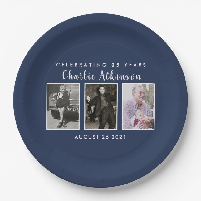 85th birthday photo plate (Front)