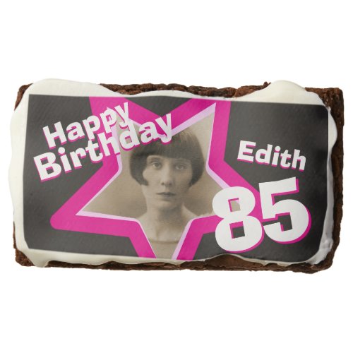 85th birthday photo star black pink brownie