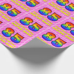 [ Thumbnail: 85th Birthday: Pink Stripes & Hearts, Rainbow # 85 Wrapping Paper ]