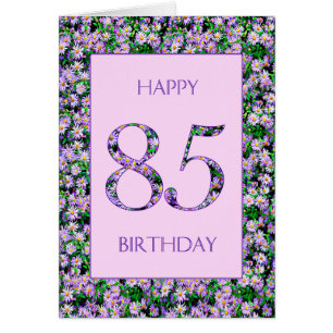 85th Birthday Purple Daisies Cards