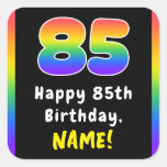 [ Thumbnail: 85th Birthday: Rainbow Spectrum # 85, Custom Name Sticker ]