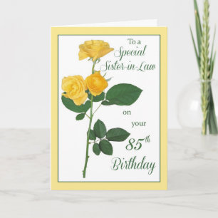 85th Birthday Rose, Sister-in-Law Card
