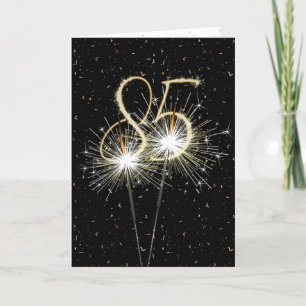 85th Birthday Sparkler on black Card
