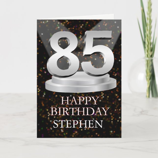 85th Birthday Spotlights Add A Name Card (Front)
