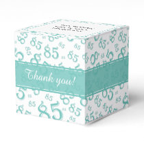 85th Birthday Teal/White Cool Number pattern Favor Boxes