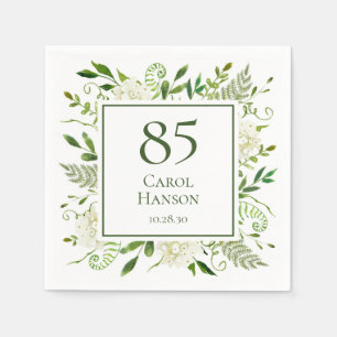 85th Birthday White Hydrangeas Napkins