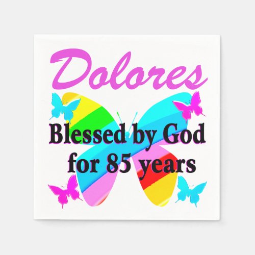 85TH BLESSED BY GOD PERSONALIZED BIRTHDAY NAPKINS