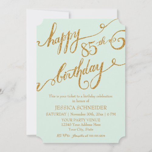 85th Eighty Fifth Birthday Party Celebration Invitation