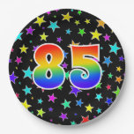 [ Thumbnail: 85th Event: Bold, Fun, Colorful Rainbow 85 Paper Plates ]