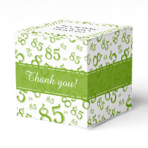 85th Green/White Random Number Pattern Favor Boxes