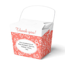 85th Party Coral/White Random Number Pattern Favor Boxes