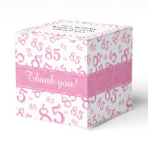 85th Pink/White Random Number Pattern Favor Boxes