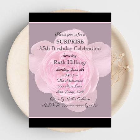 85th Surprise Birthday Party Invitation Rose