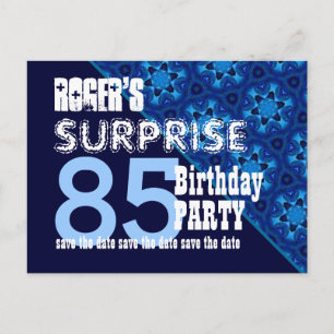 85th Surprise Birthday Save the Date Diagonal VB22 Announcement Postcard