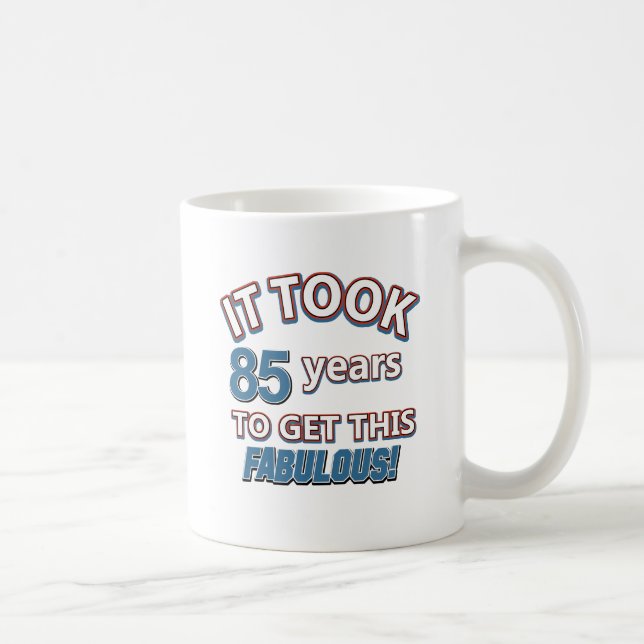 85th year birthday designs coffee mug (Right)