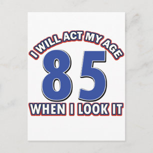 85th year birthday designs postcard