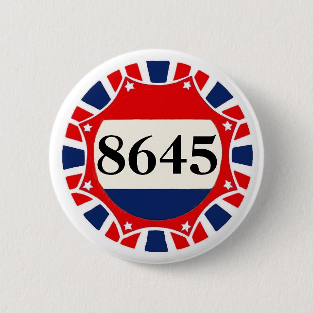 8645 -- Anti-Trump Pinback Button (Front)