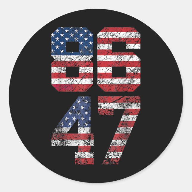 8647 Anti Trump 86 47 Retro Anti-trump Us Flag Imp Classic Round Sticker (Front)