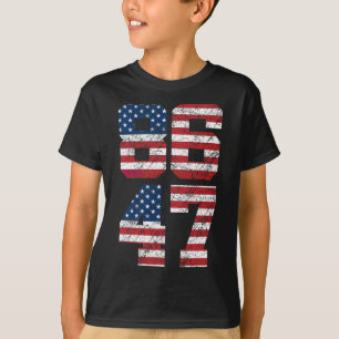 8647 Anti Trump 86 47 Retro Anti-trump Us Flag Pre T-Shirt