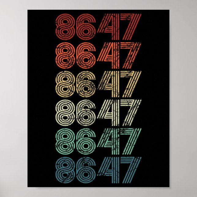 8647 Anti Trump 86 47 Retro Impeach 47 Anti-trump  Poster (Front)
