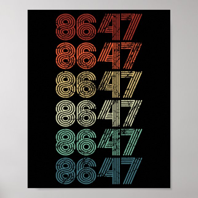8647 Anti Trump 86 47 Retro Impeach 47 Anti-trump  Poster (Front)