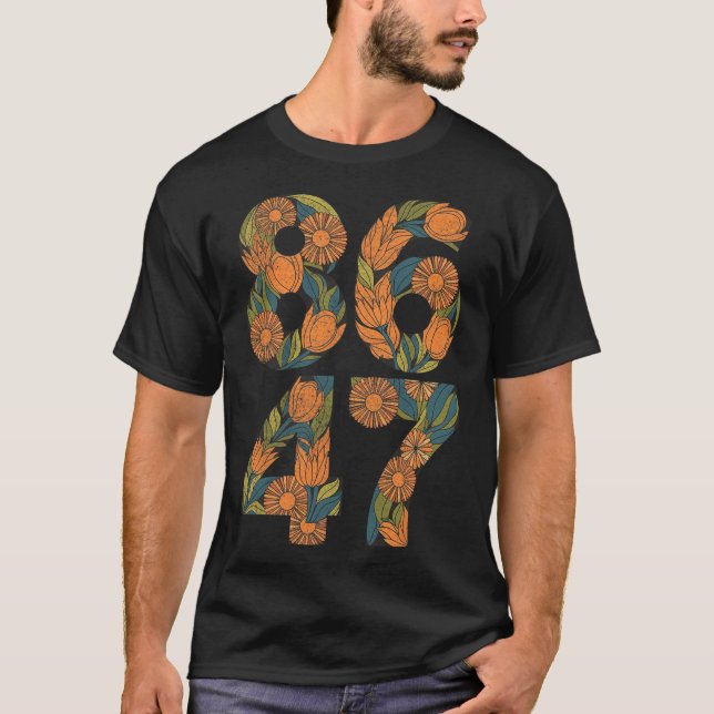 8647 Anti Trump Floral Democrat President Liberal  T-Shirt (Front)