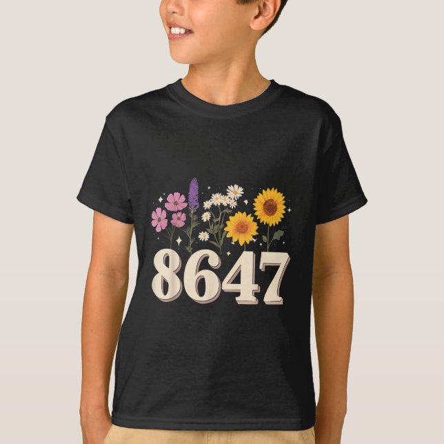 8647, Anti Trump, Floral Feminist, Subtle, Human R T-Shirt (Front)