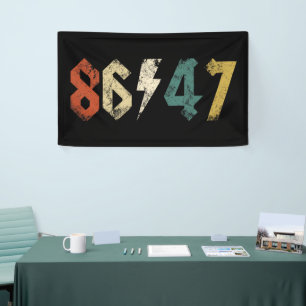 8647 Anti Trump Retro Vintage 80s Rock Style Banner
