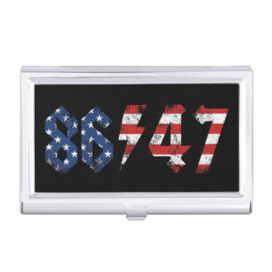 8647 Anti Trump Retro Vintage 80s Rock Style Business Card Case